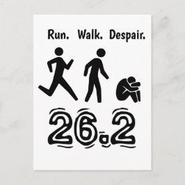 Postal Correr. Caminar. Desesperarse. Humor de Maratón