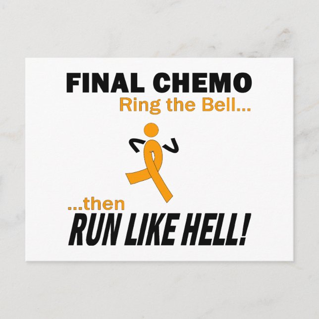 Postal Correr químico final como el infierno - Leucemia (Anverso)