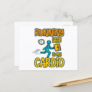 Postal Correr tarde es mi cardio