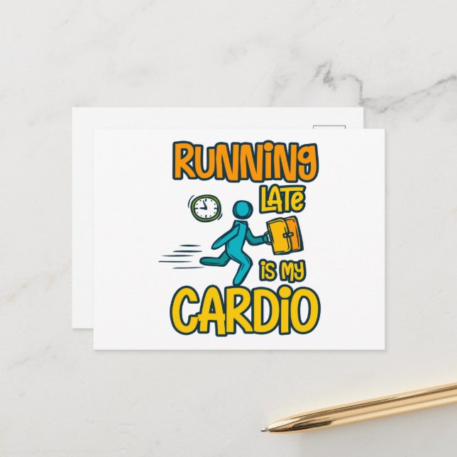 Postal Correr tarde es mi cardio (Anverso/Reverso In Situ)