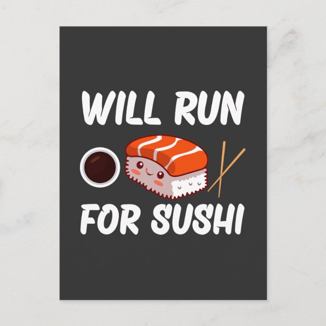 Postal correrá por el amante del sushi (Anverso)