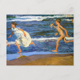 Postal Corriendo a lo largo de la Playa por Joaquin Sorol