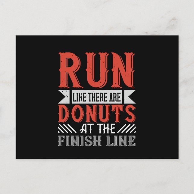 Postal Corriendo - Corre como si hubiera donuts (Anverso)