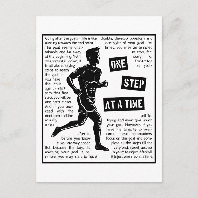 Postal Corriendo Tras Metas Motivación Determinación (Anverso)
