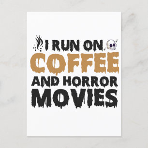 Postal Corro en Café y Películas de Terror Divertido Hall