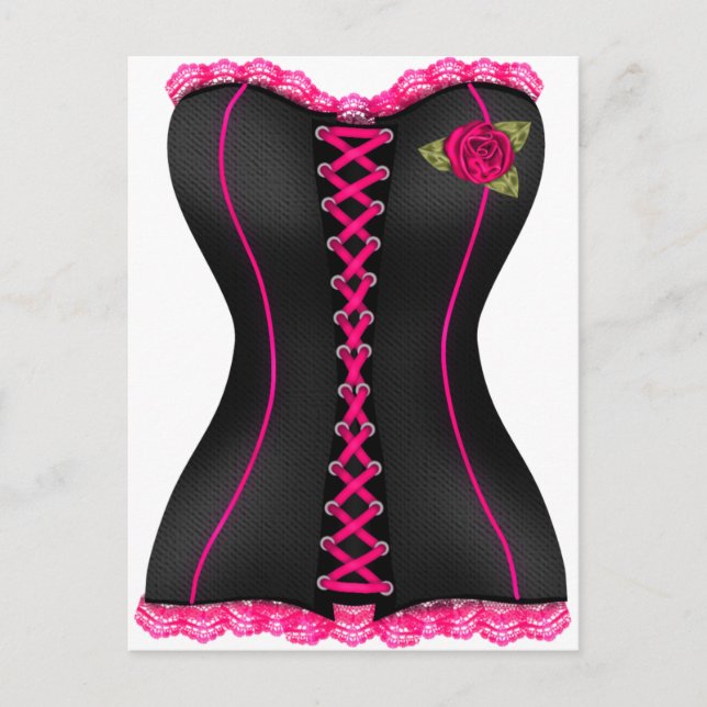 Postal Corsé Rosa Negro (Anverso)