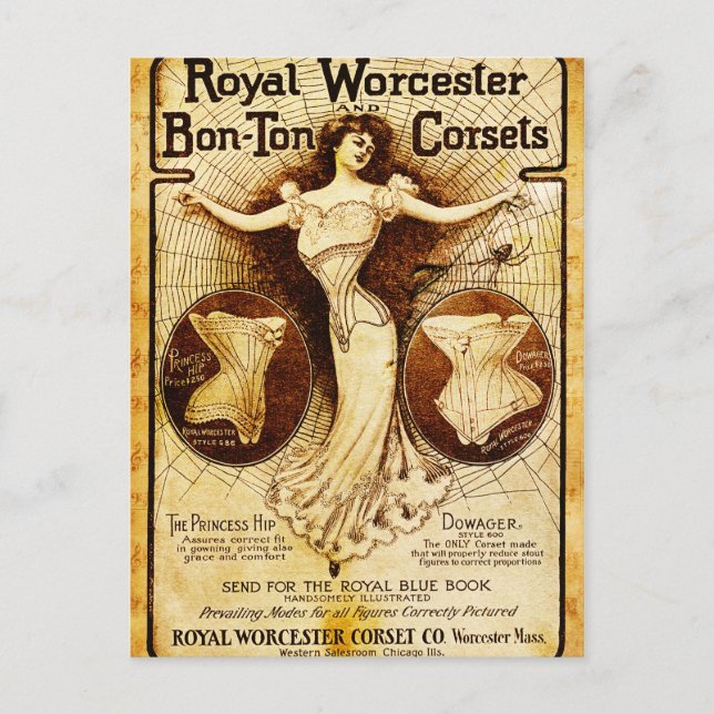 Postal Corsés de Royal Worcester (Anverso)