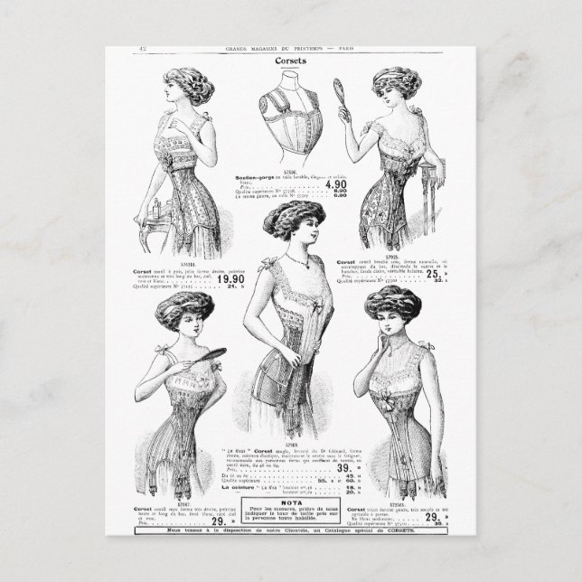Postal Corset Ad Paris Winter 1909-1910 (Anverso)