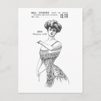 Postal corset de fotografía de época