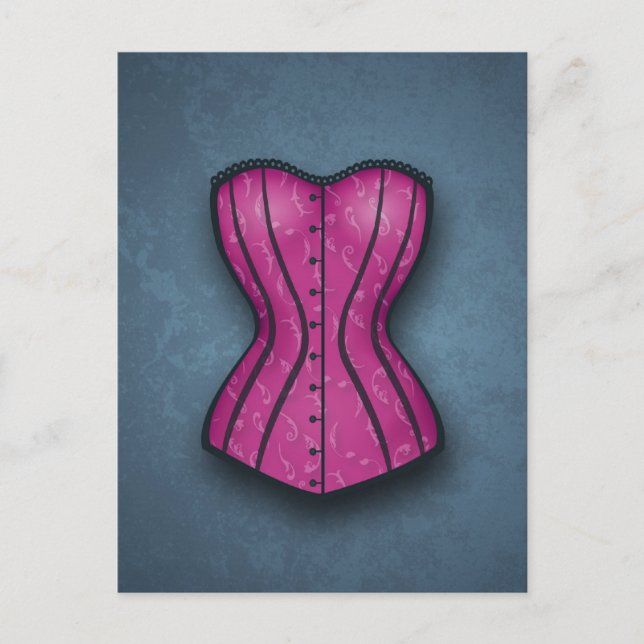 Postal Corset rosado de bonito (Anverso)