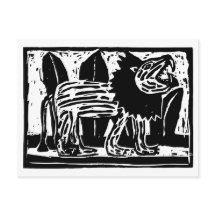 Corta de león de color blanco y negro