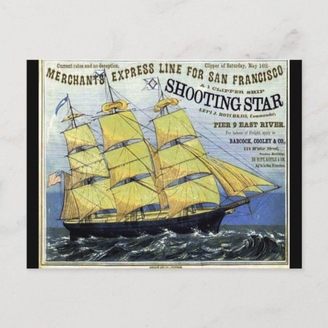 Postal Cortaestrellas Clipper Navegando  (Anverso)