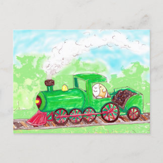 Postal Cortar el cerdo guineano conduciendo una pintura e