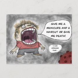 Postal ¡Cortar el pelo o morir!