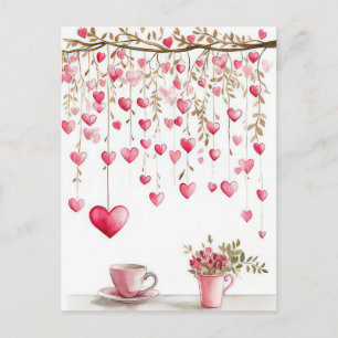 Postal Cortar el saludo de San Valentín a los corazones r