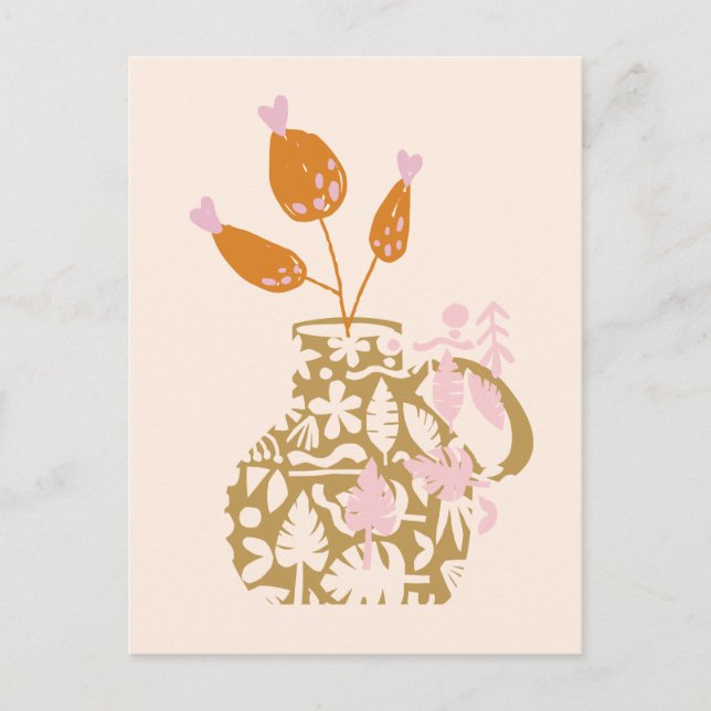 Postal Cortar hojas #ilustracion #digitalart (Anverso)