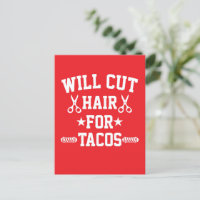 Cortará el pelo por tacos, divertido barbero