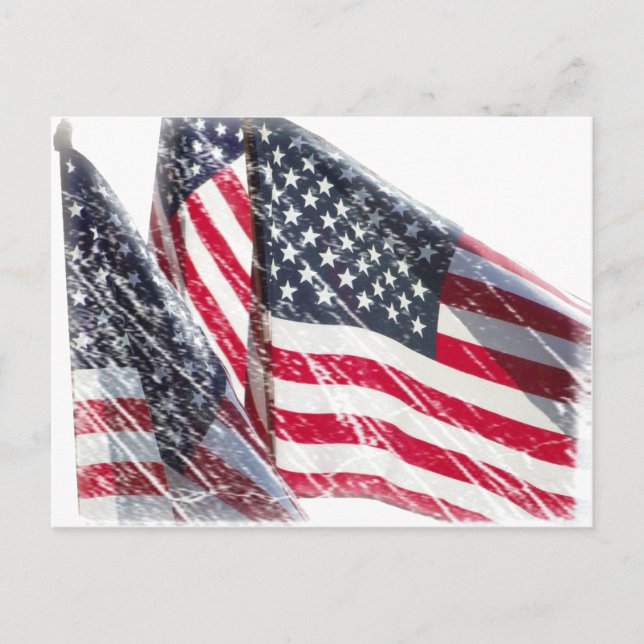Postal Corte de la bandera estadounidense (Anverso)