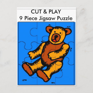 Postal CORTE Y JUEGO 9 Pieza Rompecabezas - Oso