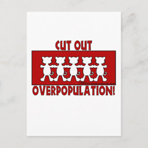Postal ¡Corten la sobrepoblación! Gatos