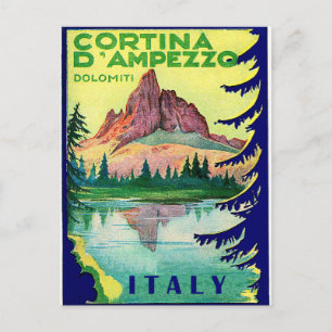 Postal Cortina D' Ampezzo, Alpes Dolomíticos, Italia, vin
