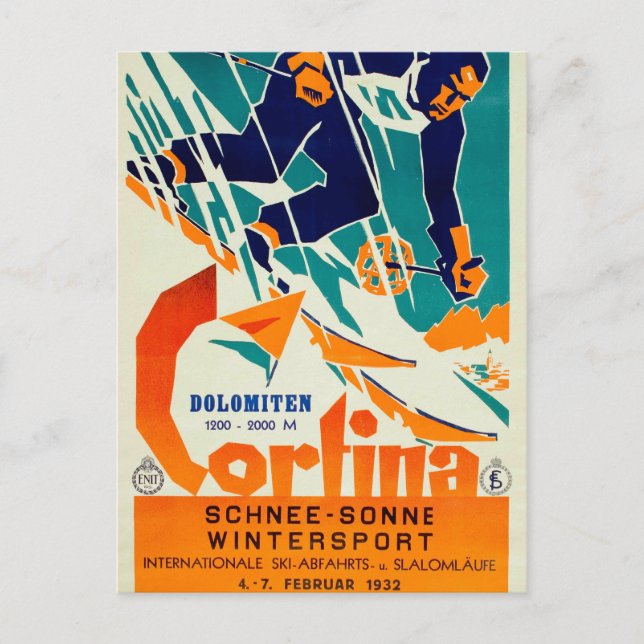 Postal Cortina, Dolomiti (Anverso)