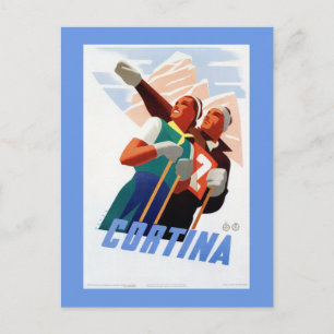 Postal Cortina Viaje Italiano Deporte de invierno