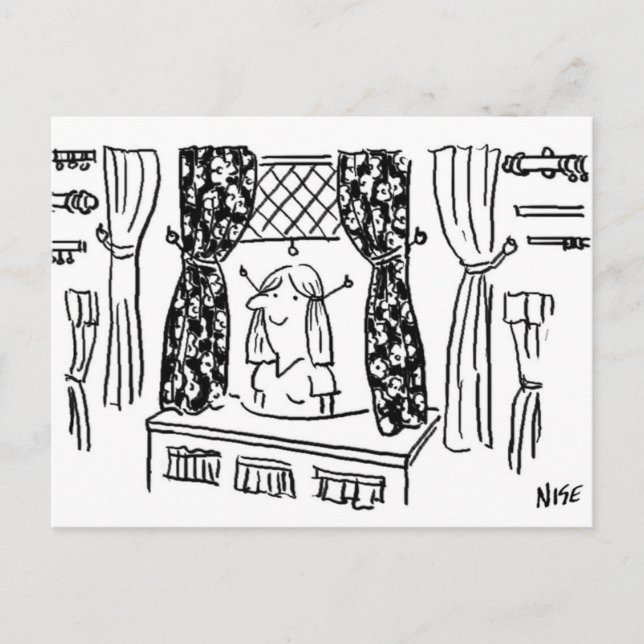 Postal Cortinas divertidas y tejidos Personalizado de Hab (Anverso)