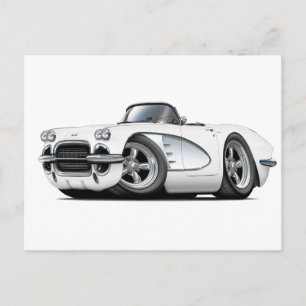 Postal Corvette blanco convertible de 1961