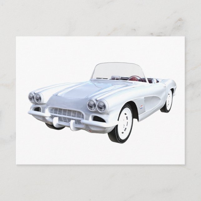 Postal Corvette Blanco de 1961 (Anverso)