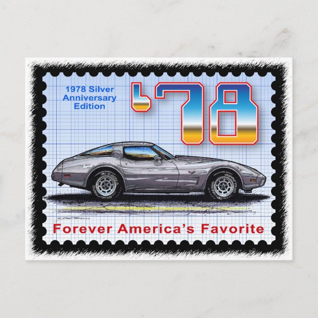 Postal Corvette de plata de la edición especial del (Anverso)