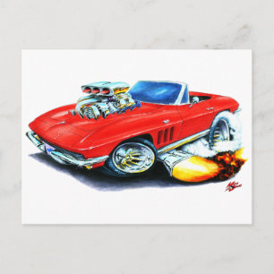 Postal Corvette Red Convertible de 1965