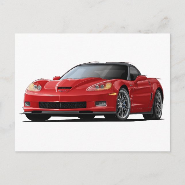 Postal Corvette ZR1 Red Car (Anverso)