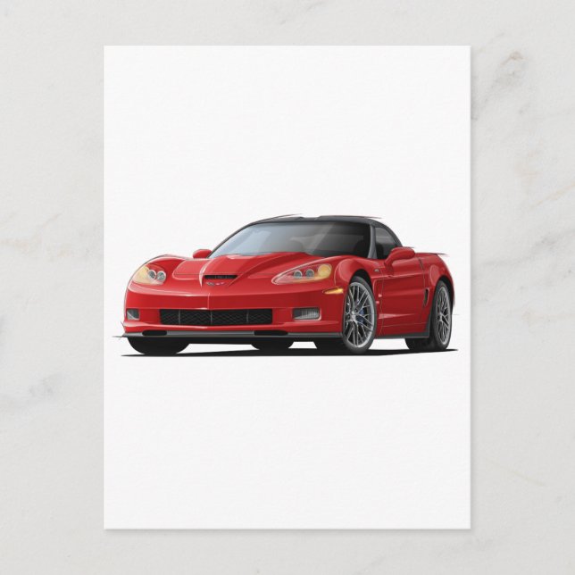 Postal Corvette ZR1 Red Car (Anverso)