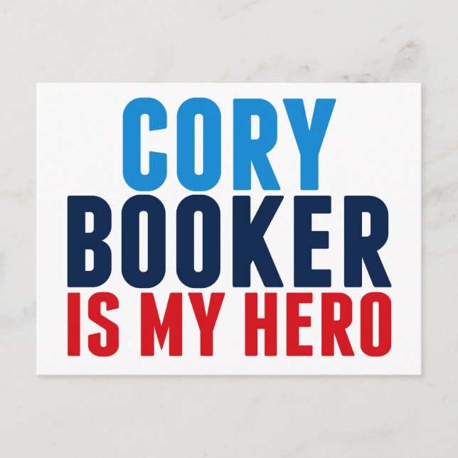Postal Cory Booker es mi héroe (Anverso)