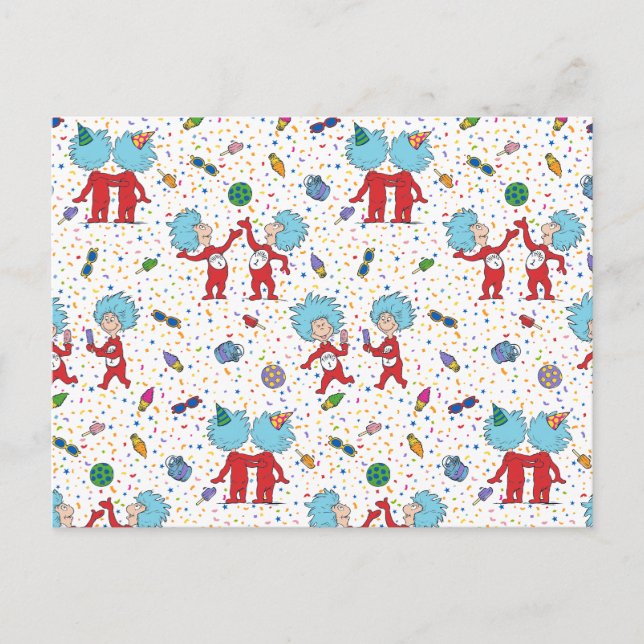 Postal Cosa Una Cosa Dos Patrón De Celebración (Anverso)