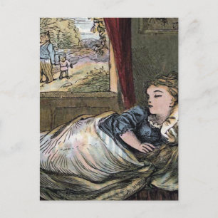 Postal Cosas de oro duermen en la cama del oso pequeño