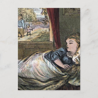 Postal Cosas de oro duermen en la cama del oso pequeño