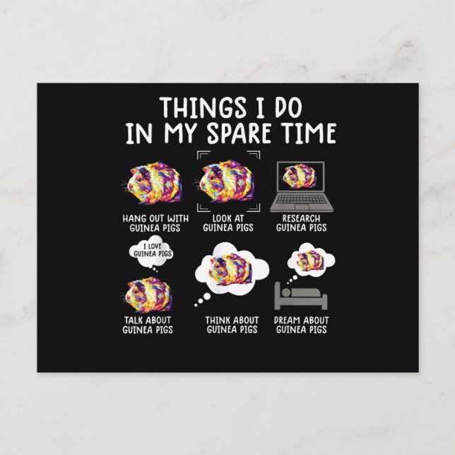 Postal Cosas divertidas del cerdo guineano que hago en mi (Anverso)