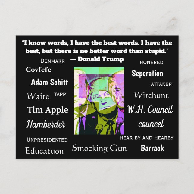 Postal Cosas estúpidas que Trump ha dicho o rechazado (Anverso)