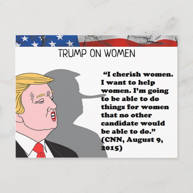 Postal Cosas estúpidas que Trump ha dicho recuerdos de po (Anverso)
