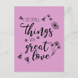 Postal Cosas pequeñas Cita color personalizar Postcard