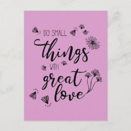 Postal Cosas pequeñas Cita color personalizar Postcard