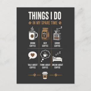 Postal Cosas que hago Tiempo libre Hablar Pensar Café