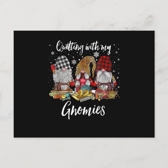 Postal Cosecha Con Mis Gnomies Gnomos De Navidad Fiesta (Anverso)