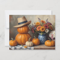 Cosecha de calabaza de campo con flores