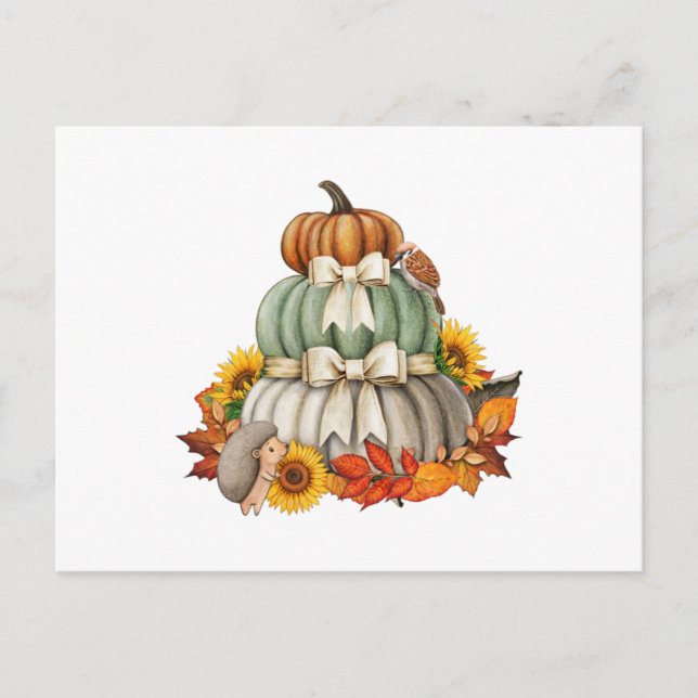 Postal Cosecha de calabazas, sepultura y naturaleza de la (Anverso)