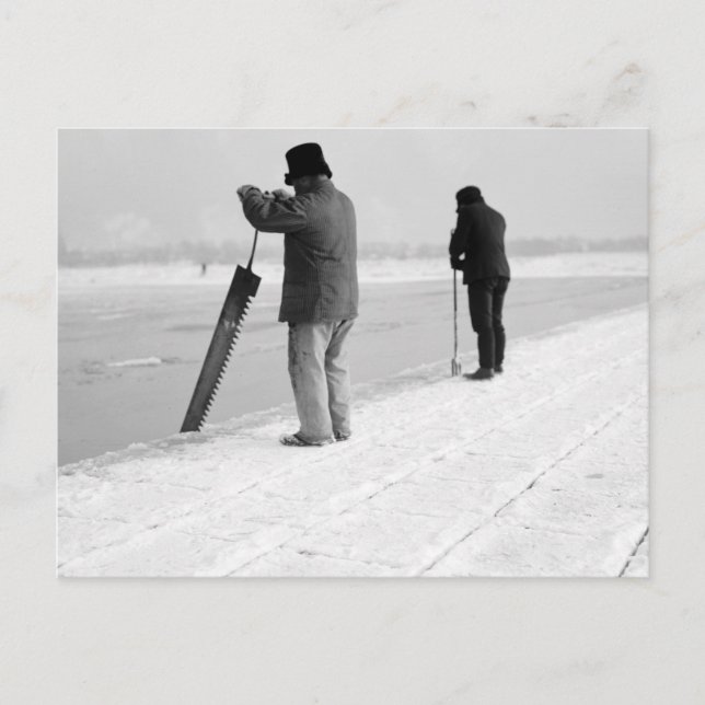 Postal Cosecha de hielo, 1903 (Anverso)