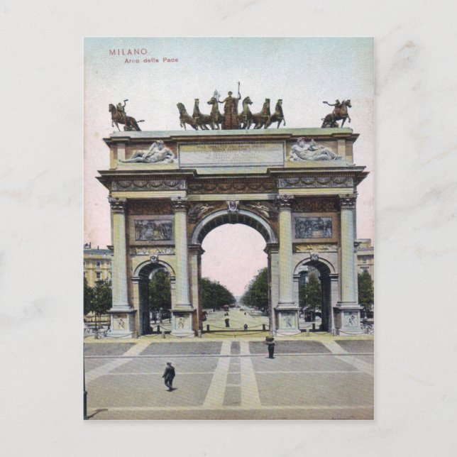 Postal cosecha de Milano Arco della Pace Italia (Anverso)