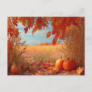 Postal Cosecha de Otoño Escena de la Naturaleza de Otoño 